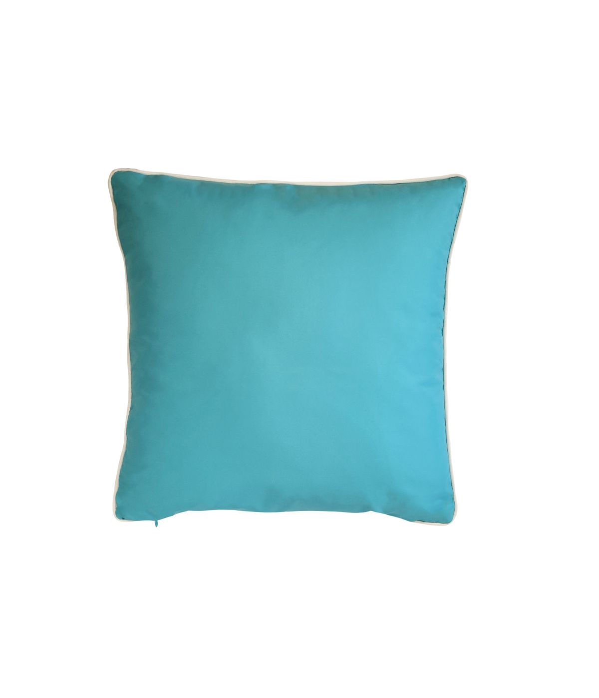  Edie @ Home Oversized Quartrefoil Corded Embroidery Outdoor Pillow Aqua/White - Aqua/White - Bonton