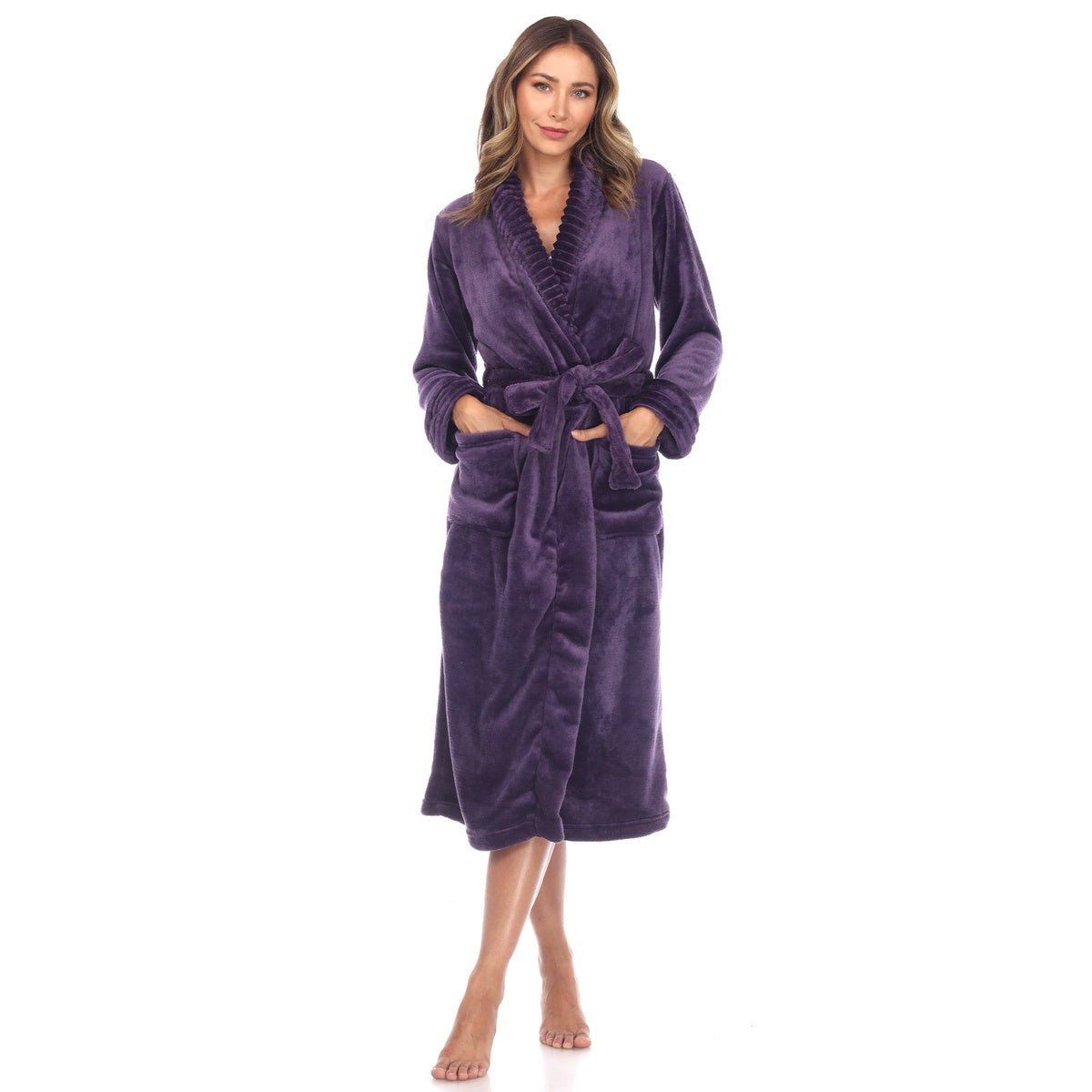  White Mark Women's Cozy Lounge Robe - S/M - Bonton