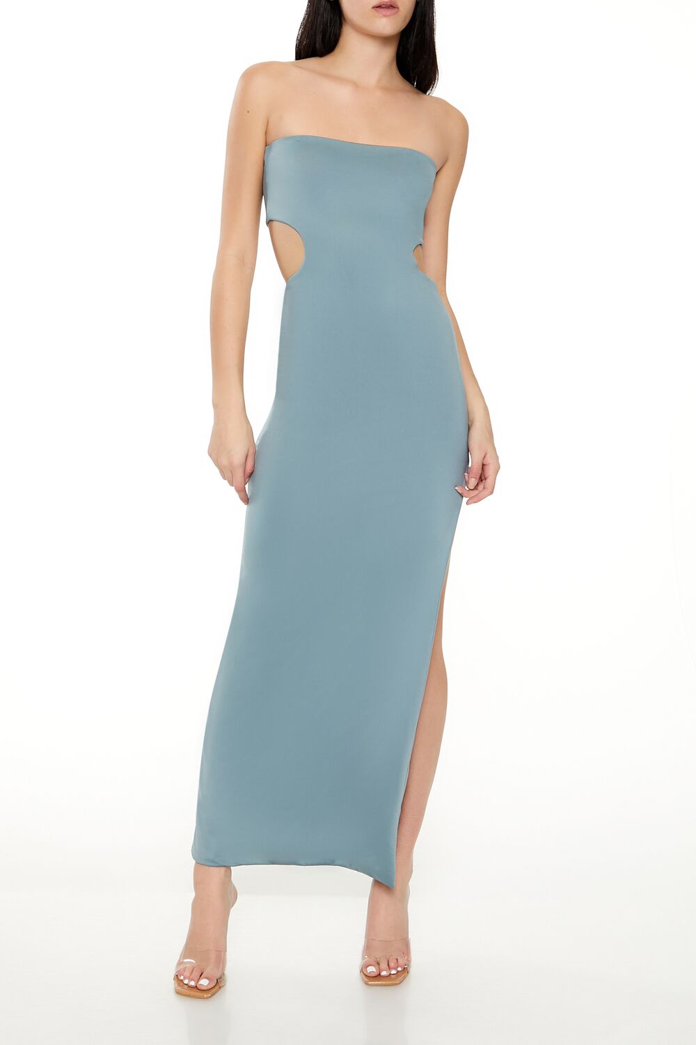  Forever 21 Sculpt Cutout Tube Maxi Dress - turkish tile - Bonton