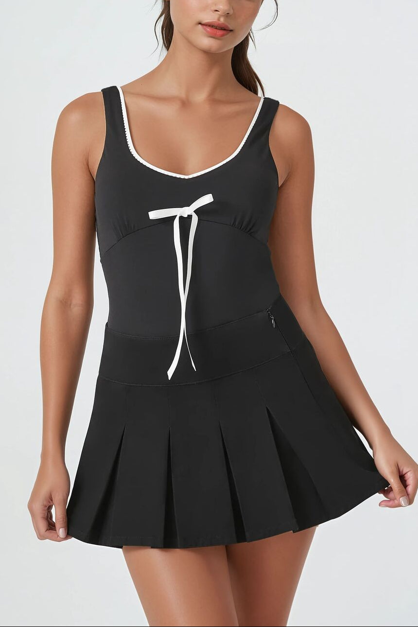  Forever 21 Bow Ricrac-Trim Bodysuit - white black - Bonton