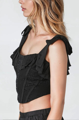 Lace Tie-Strap Corset Top