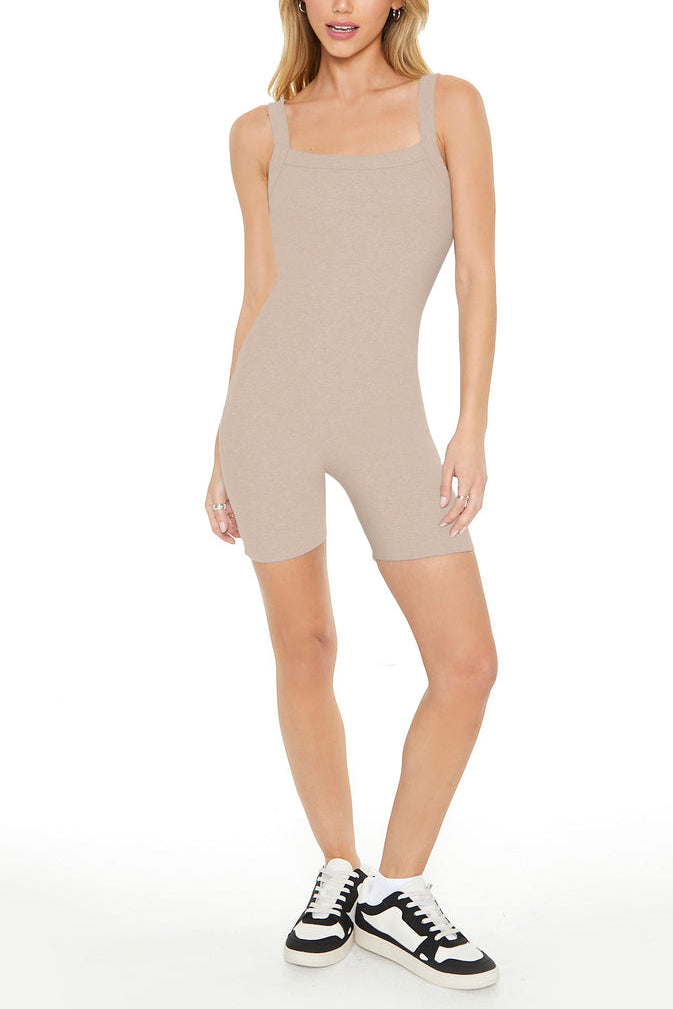  Forever 21 Fitted Rib-Knit Romper - black - Bonton