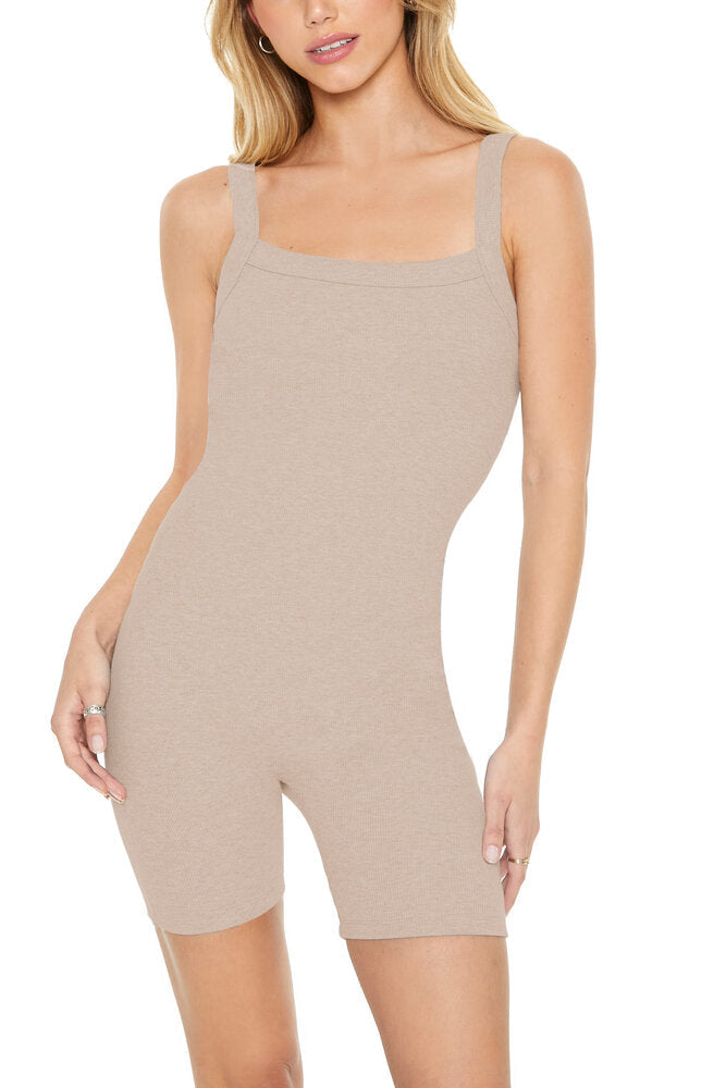  Forever 21 Fitted Rib-Knit Romper - black - Bonton