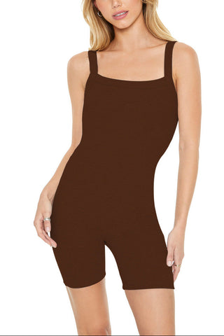 Fitted Rib-Knit Romper