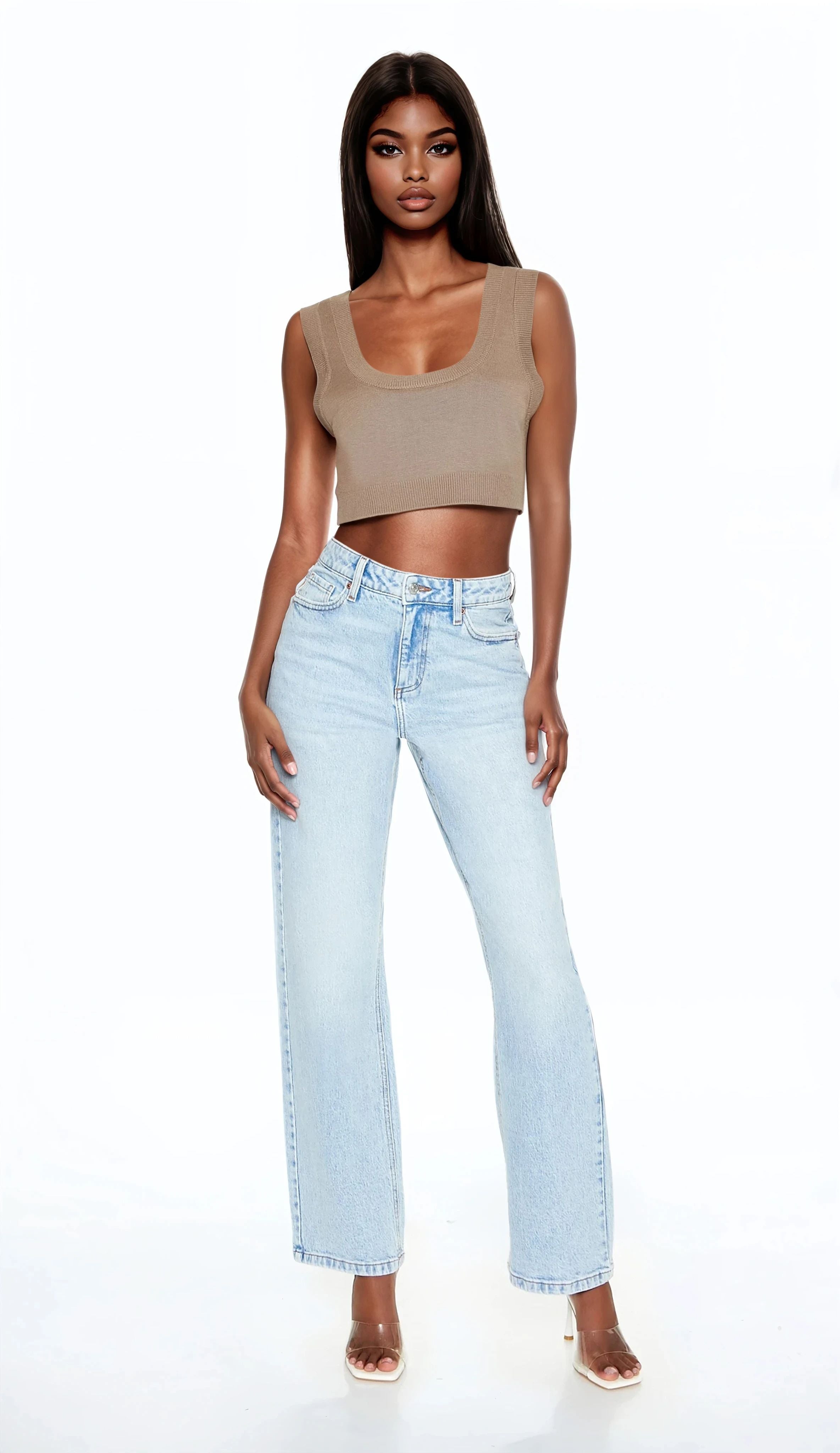  Forever 21 Cropped Sweater Vest - ash brown - Bonton