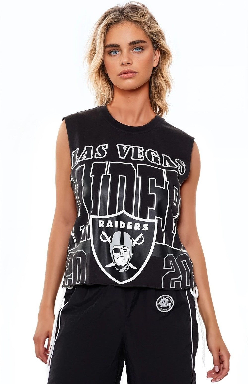  Forever 21 Las Vegas Raiders Muscle Tee - black multi - Bonton