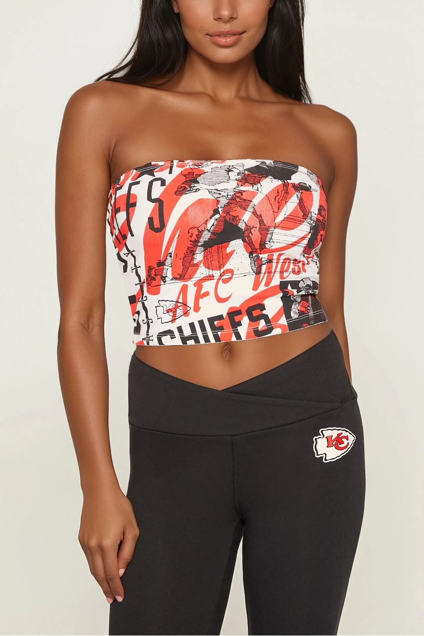  Forever 21 Kansas City Chiefs Tube Top - white red - Bonton