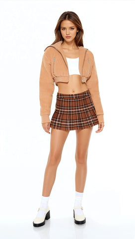 Cropped Corduroy Puffer Jacket