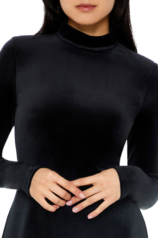 Velour Skater Mini Dress