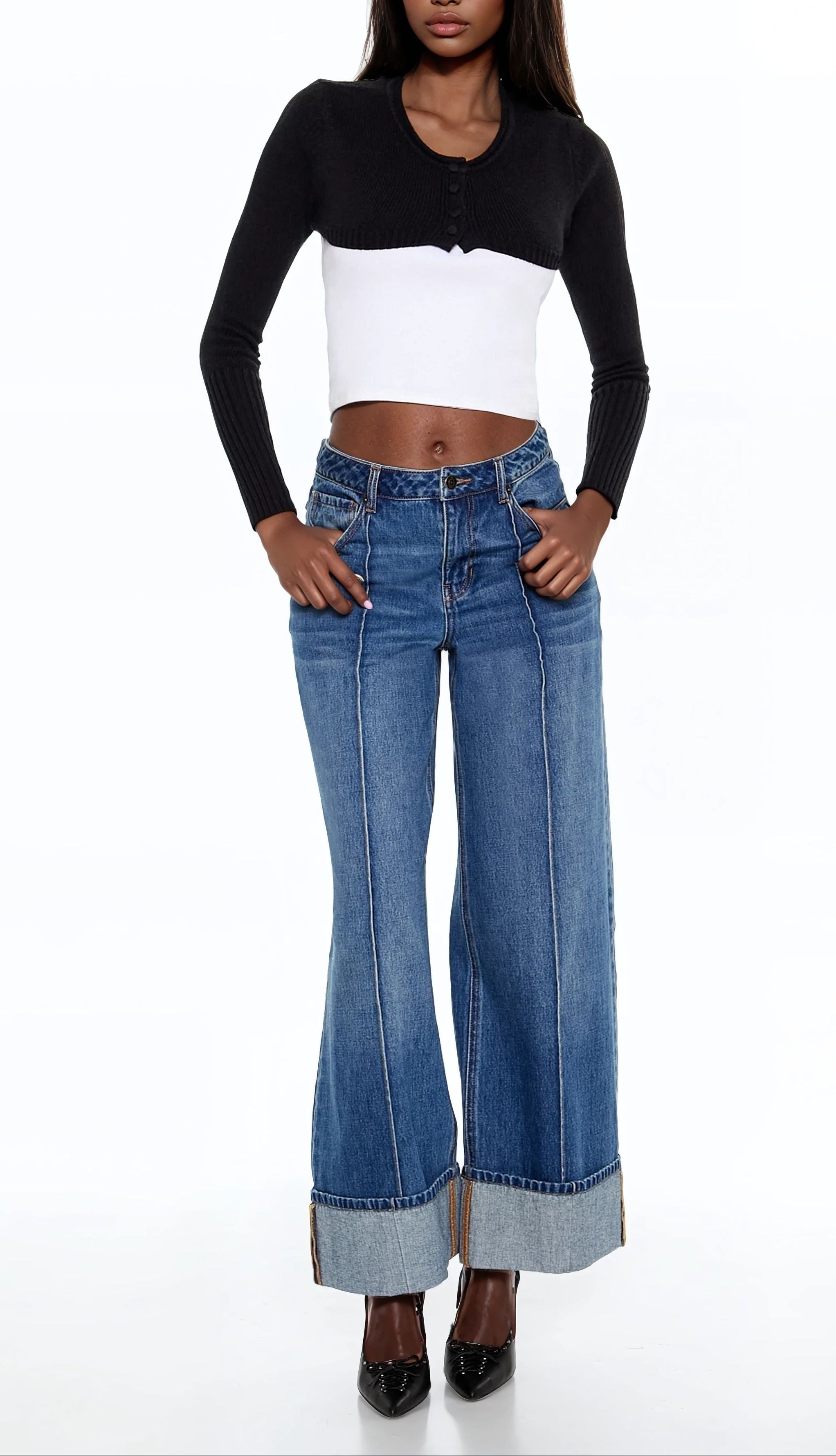  Forever 21 Shrug Cardigan Sweater - black - Bonton