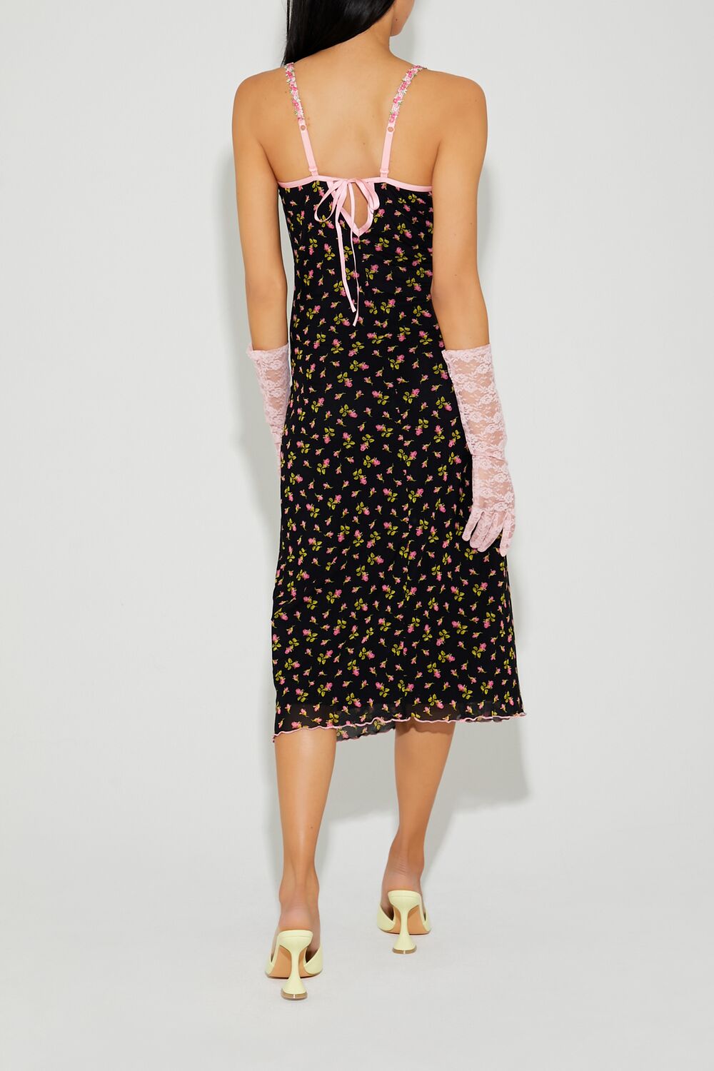  Forever 21 Betsey Johnson Floral Midi Dress - black-multi - Bonton