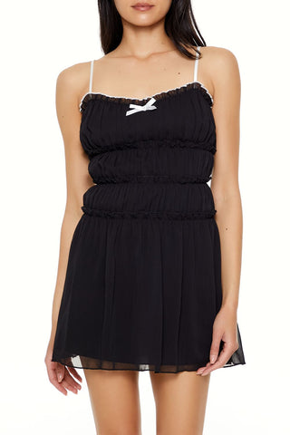 Chiffon Tiered Mini Dress