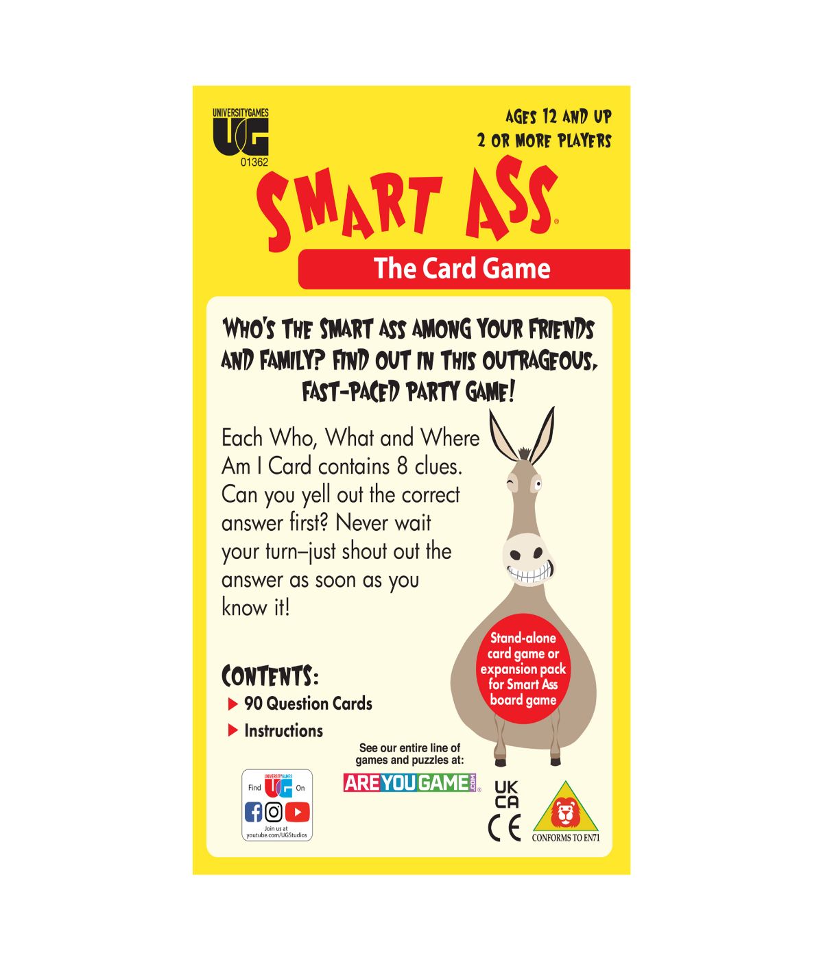  Smart Ass Tuck Box Card Game Multi - Multi - Bonton