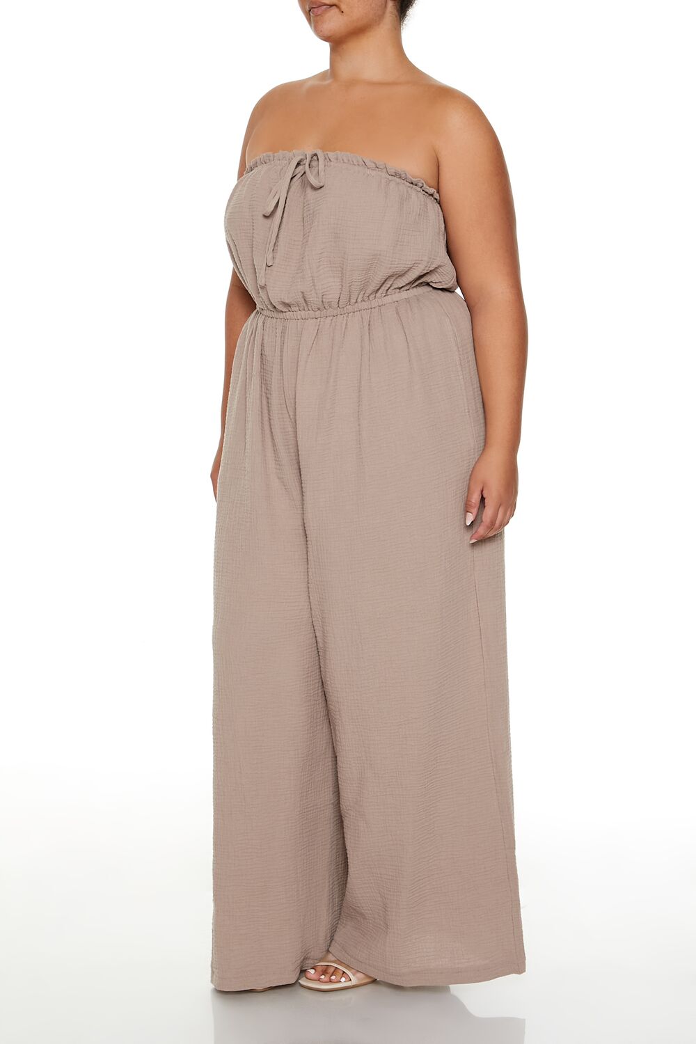  Forever 21 Plus Size Wide-Leg Jumpsuit - safari - Bonton