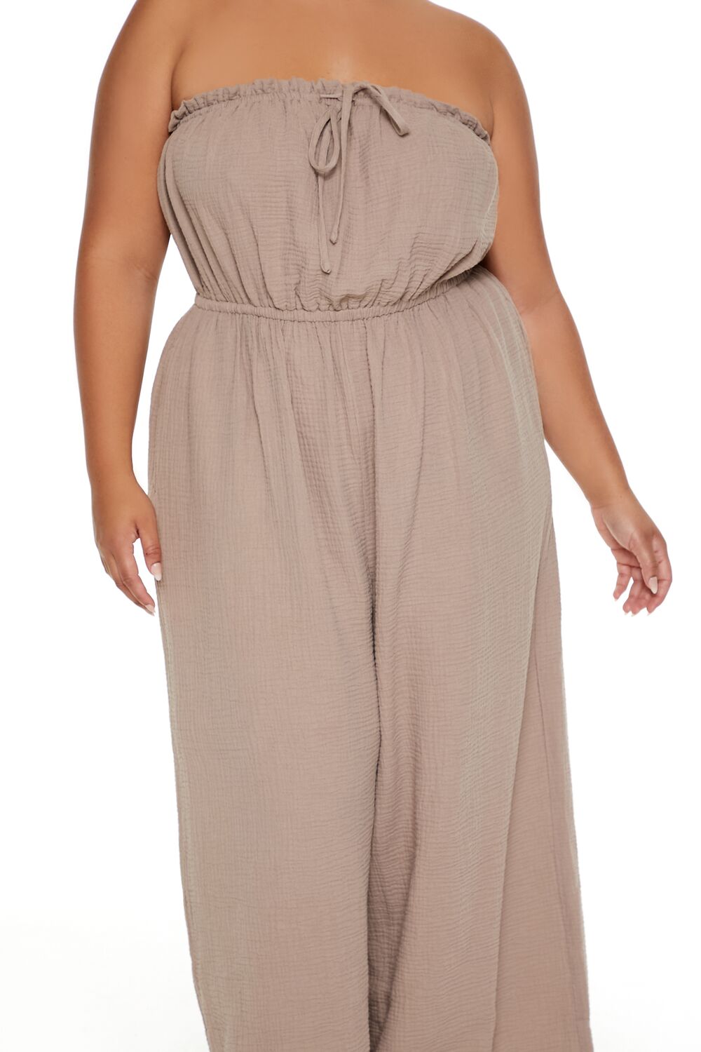  Forever 21 Plus Size Wide-Leg Jumpsuit - safari - Bonton