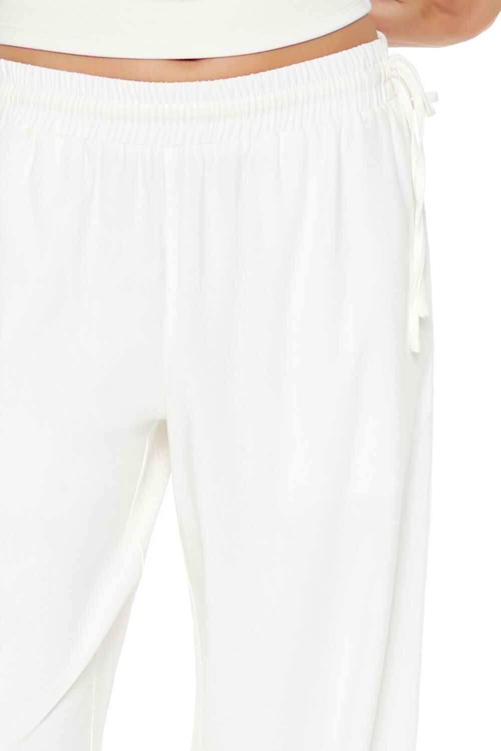  Forever 21 Shirred Tie-Waist Wide-Leg Pants - egret - Bonton