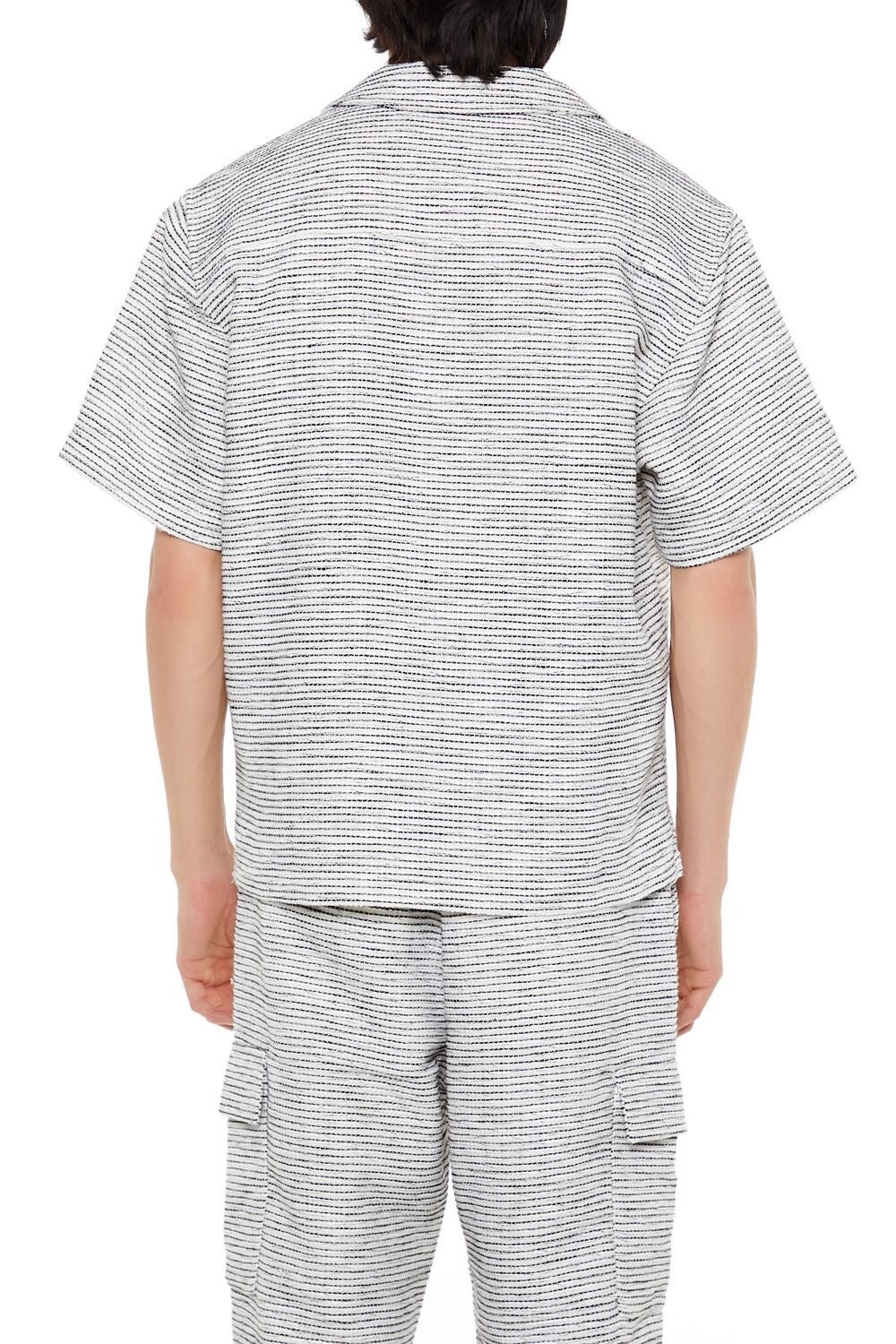  Forever 21 Cropped Striped Shirt - cream multi - Bonton