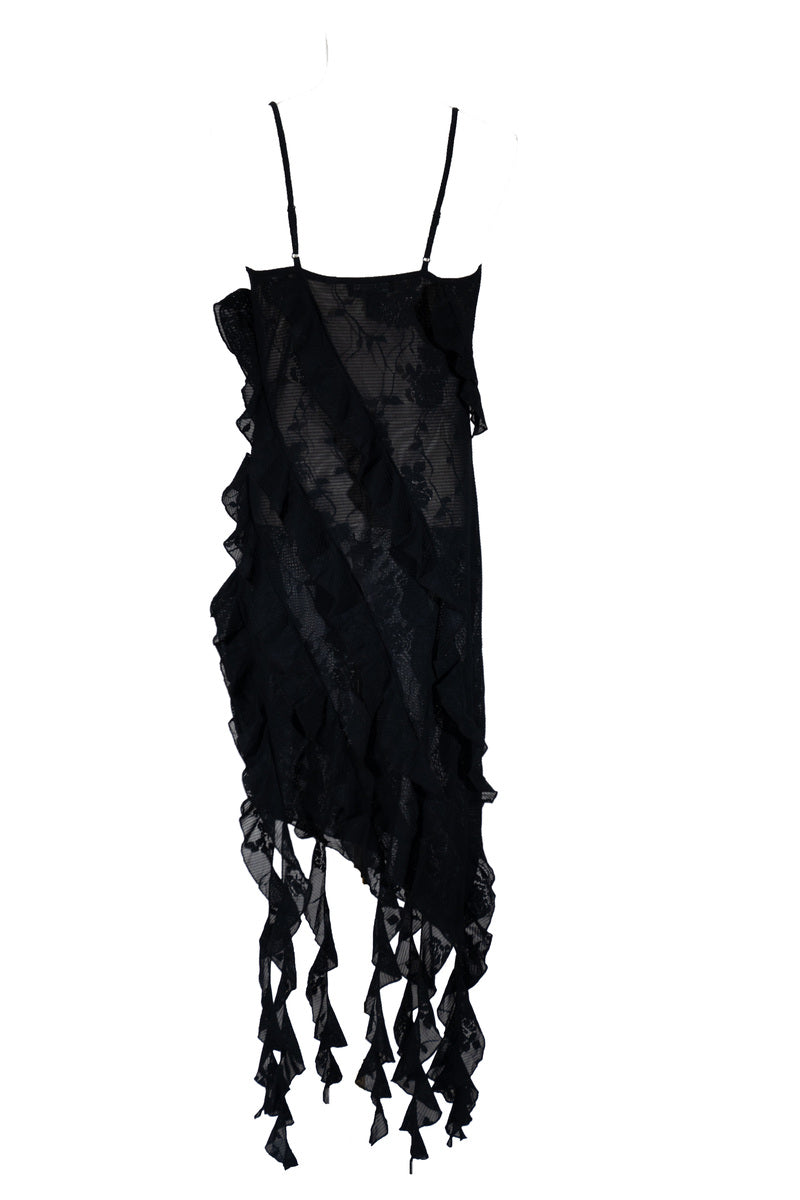  Forever 21 Plus Size Cascading Ruffle Dress - black - Bonton