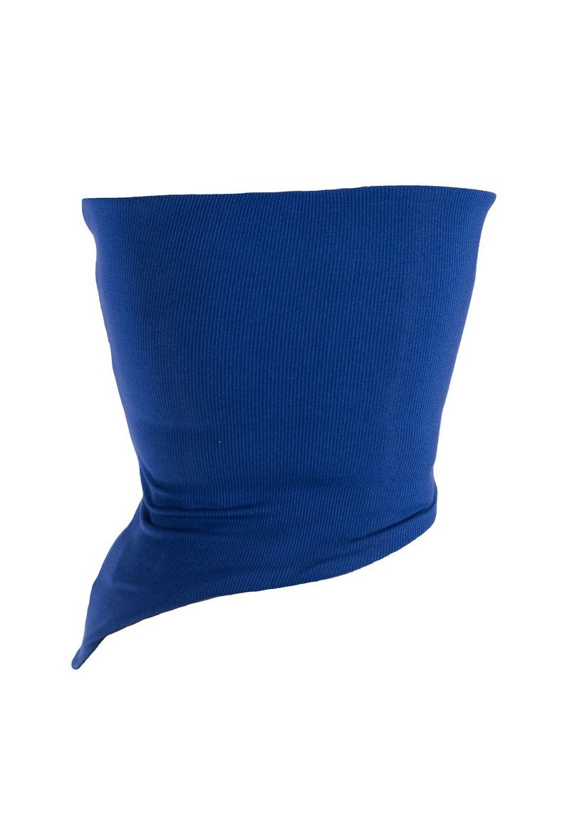  Forever 21 Asymmetrical-Hem Cropped Tube Top - dark navy - Bonton