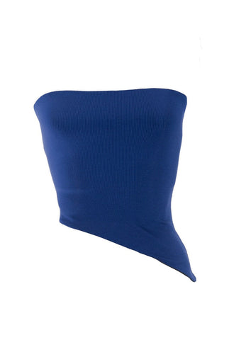 Asymmetrical-Hem Cropped Tube Top