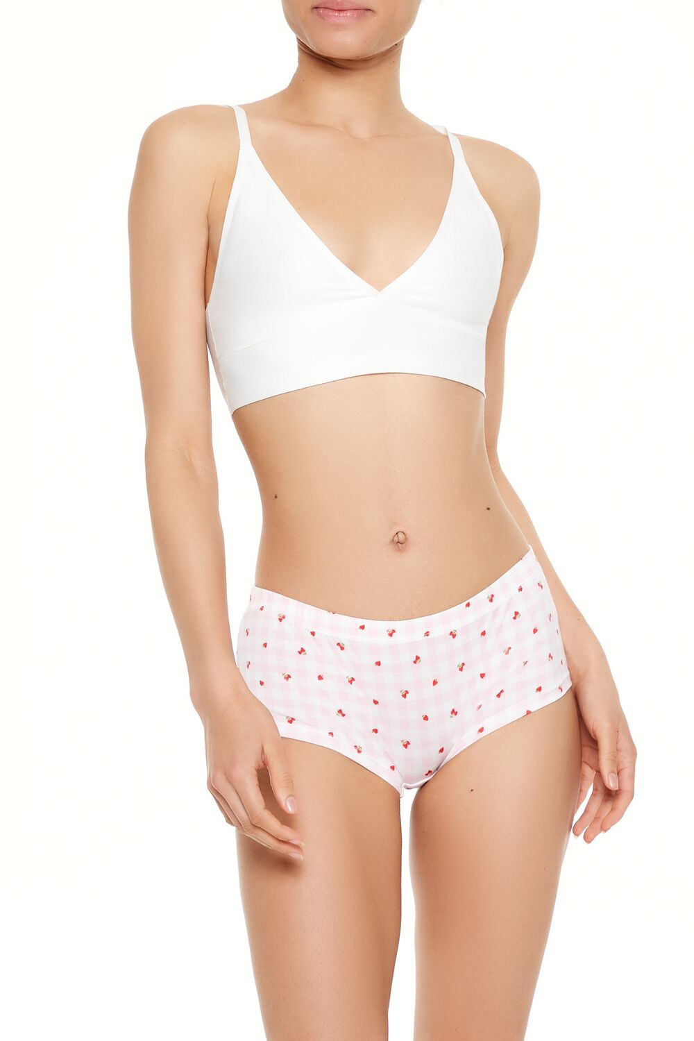  Forever 21 Gingham Strawberry Shortie Panties - pink--multi - Bonton