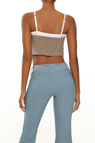 Houndstooth Cropped Bustier Cami