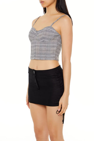 Glen Plaid Sweetheart Bustier Cami