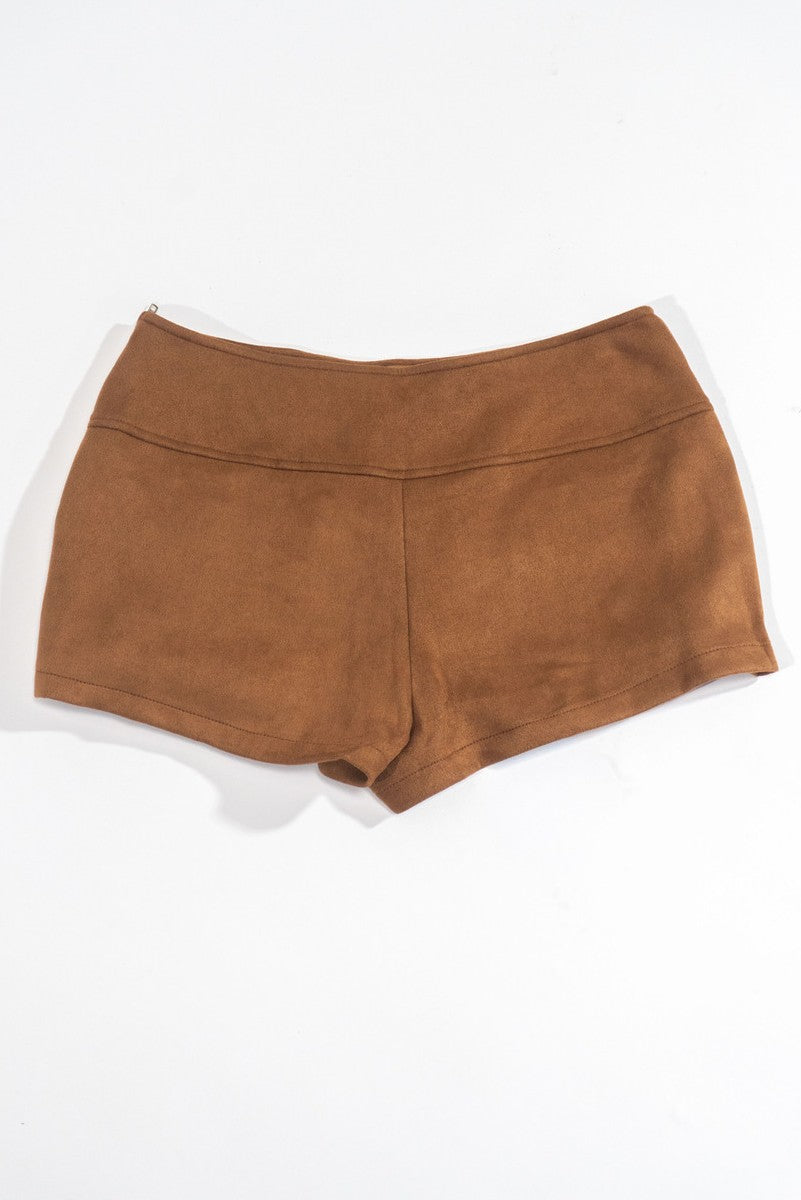  Forever 21 Faux Suede Studded Skort - brown - Bonton