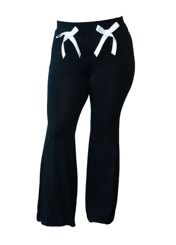 Plus Size Bow-Accent Flared Leggings