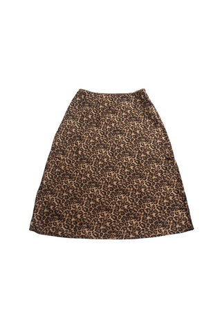 Plus Size Leopard Print Midi Skirt