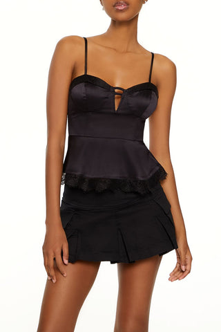 Satin Sweetheart Flounce Cami