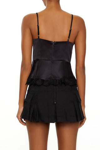 Satin Sweetheart Flounce Cami