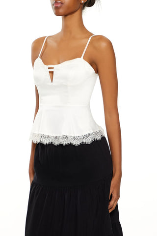 Satin Sweetheart Flounce Cami