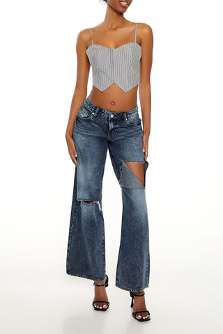 Pinstriped Cropped Cami