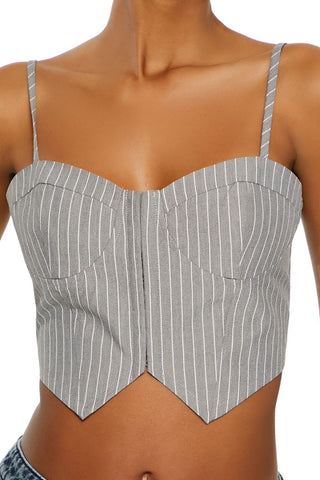 Pinstriped Cropped Cami