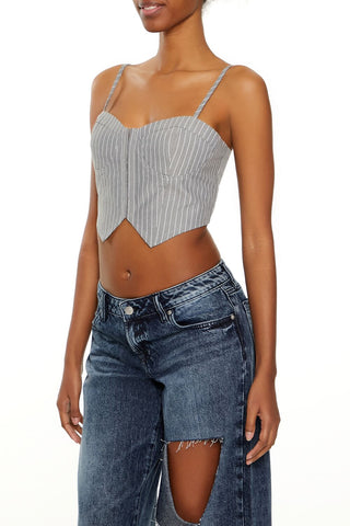 Pinstriped Cropped Cami