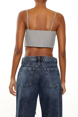 Pinstriped Cropped Cami