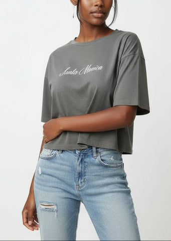 Santa Monica Boxy Cropped Tee