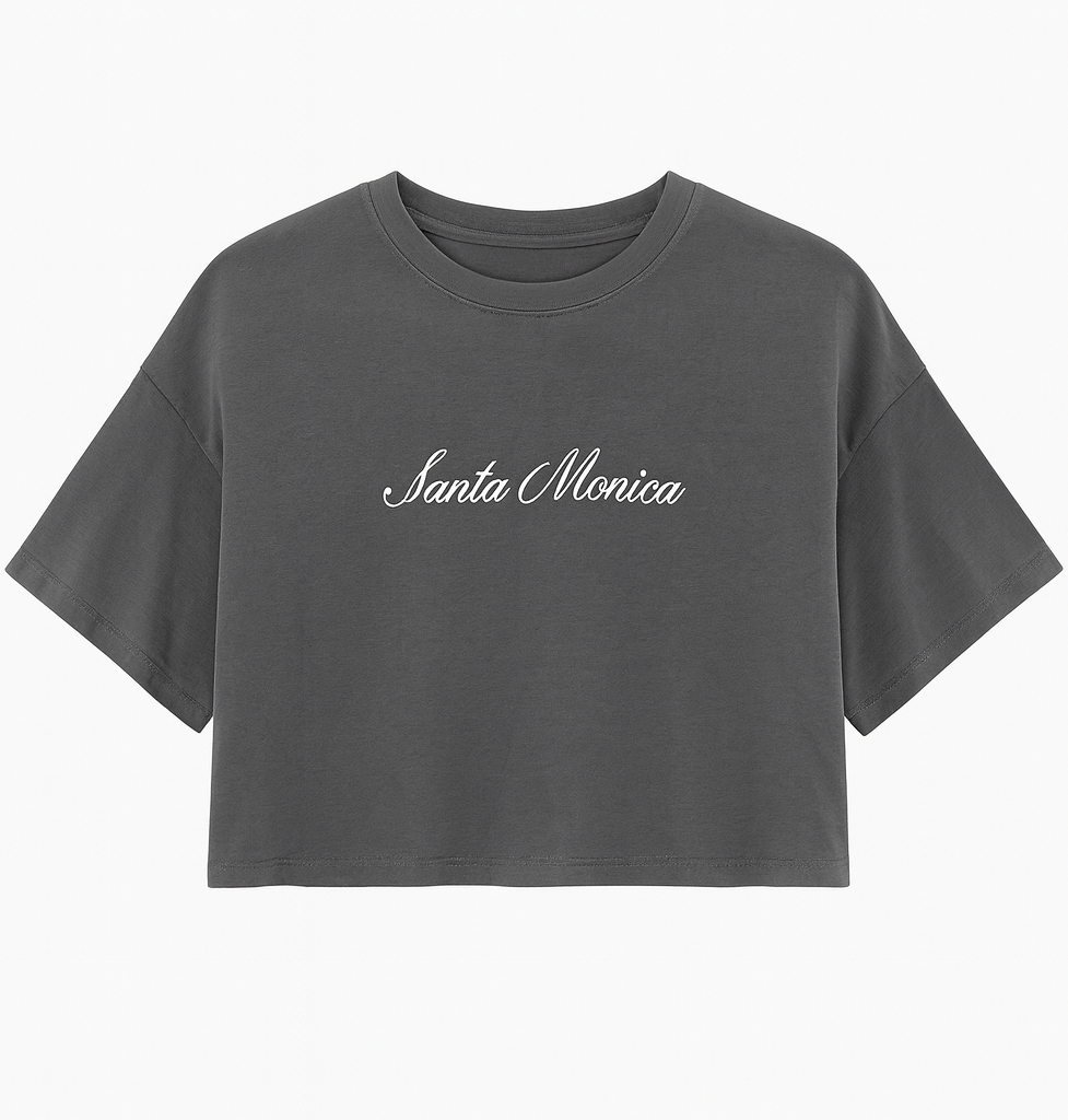  Forever 21 Santa Monica Boxy Cropped Tee - black - Bonton