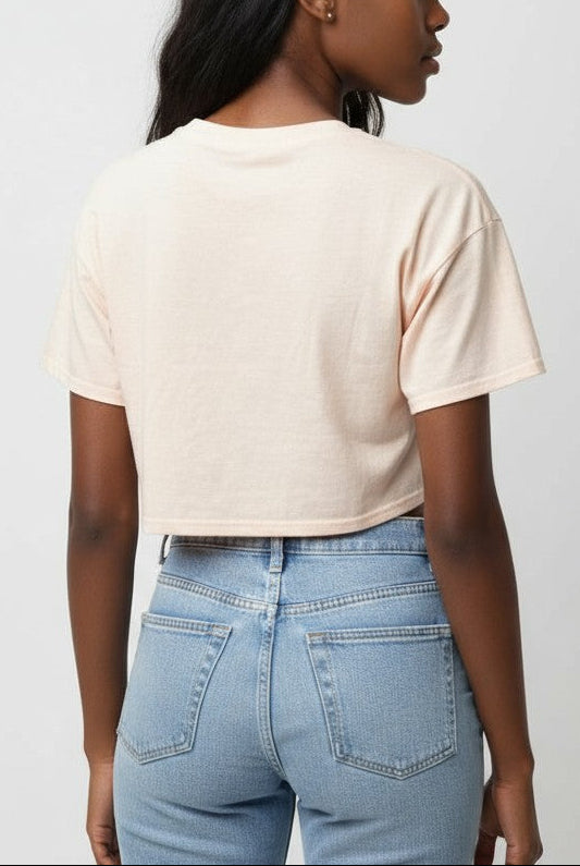  Forever 21 Catalina Island Boxy Cropped Tee - sandy pink - Bonton