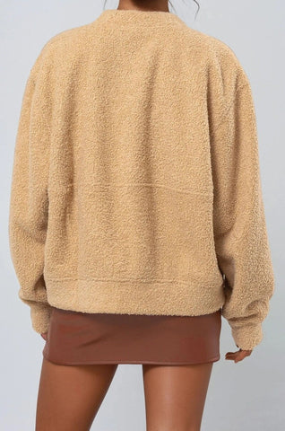 Boucle Zip-Front Bomber Jacket