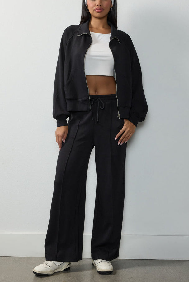  Forever 21 Scuba Zip-Front Jacket - black - Bonton