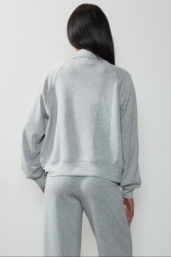  Forever 21 Scuba Zip-Front Jacket - black - Bonton