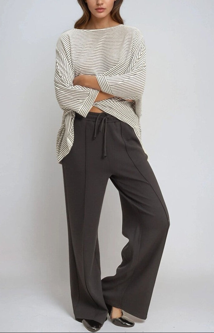  Forever 21 Straight-Leg Scuba Pintucked Sweatpants - black - Bonton