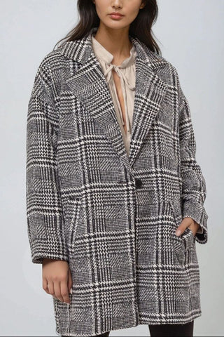 Glen Plaid Oversized Coat