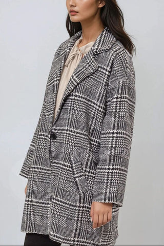 Glen Plaid Oversized Coat
