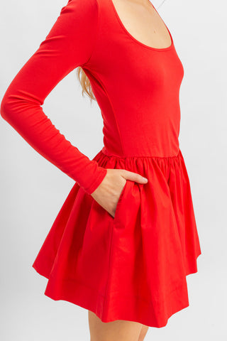 Scoop-Neck Mini Skater Dress