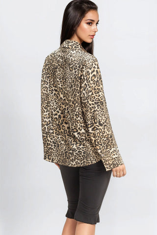 Satin Leopard Print Shirt