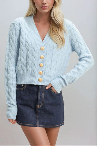 Cable Knit Cardigan Sweater