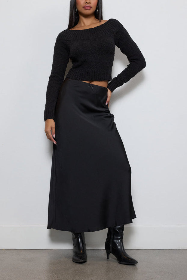  Forever 21 Satin A-Line Maxi Skirt - champagne - Bonton